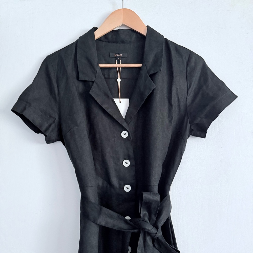 NWT Quince 100% European Linen Button Front Dress - Small - Picture 10 of 13